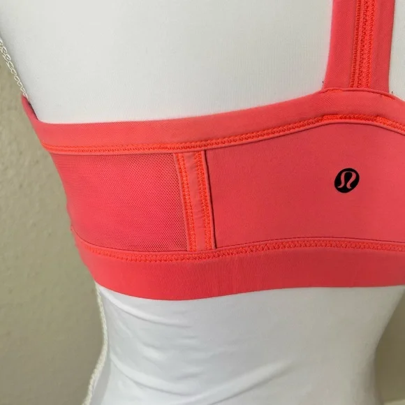 Lululemon Coral Neon Orange Sports Bra SZ 2 - Picture 5 of 5
